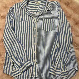 beachlunchlounge Blue and White Striped Top
